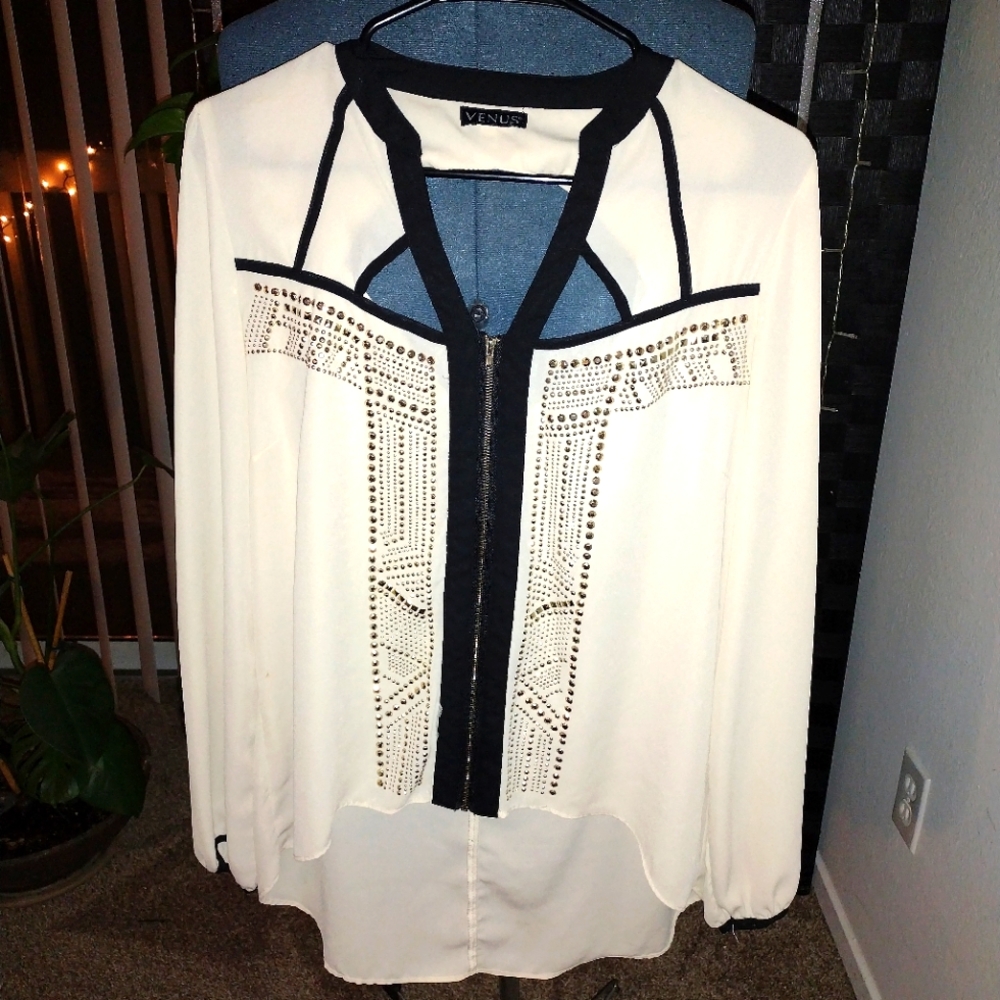 Venus Gold-Studded Blouse